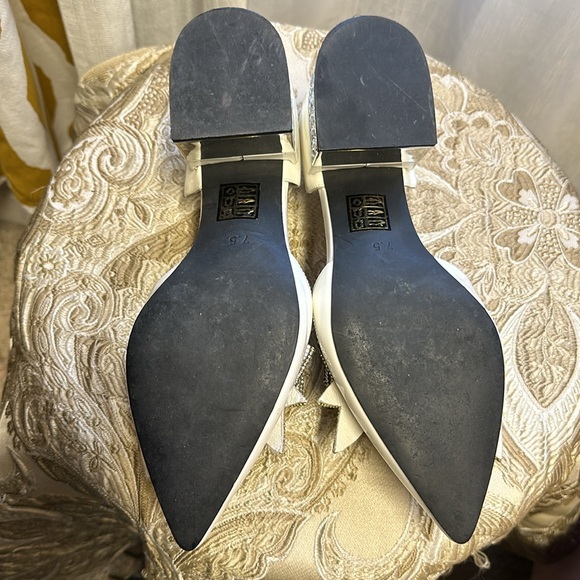 Jeffery Campbell Valenti White Silver Patent Bow Metallic Heel Loafer - Picture 5 of 11